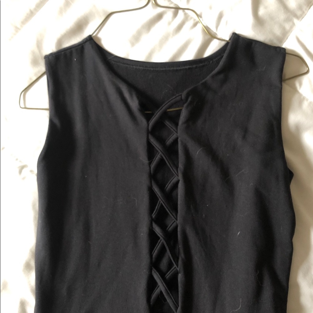 Black tight midi dress